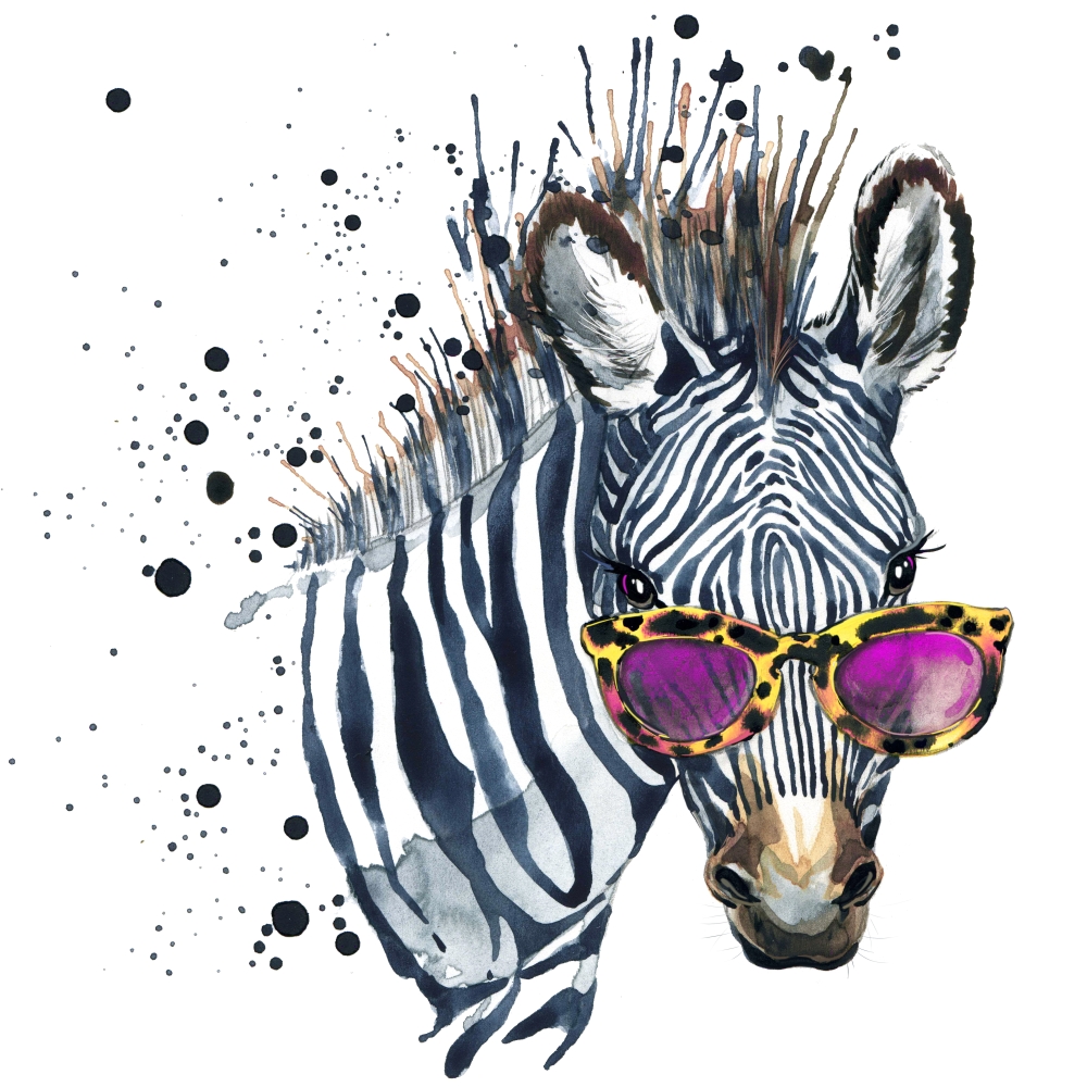 Зебра в фиолетовых очках