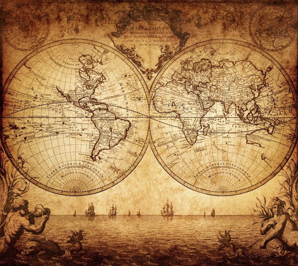 Карта мира на глобусе 