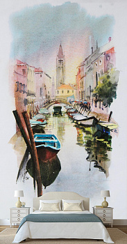 Канал Венеции в интерьере спальни
