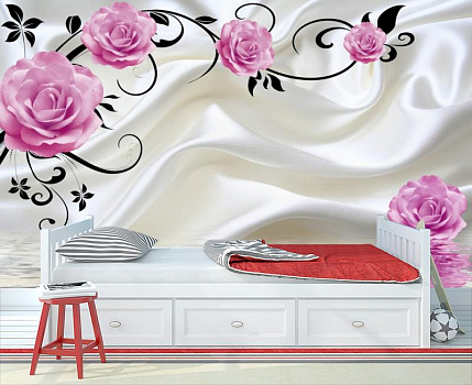 Розы и белый шелк в интерьере детской комнаты мальчика