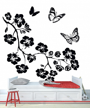 Бабочки и цветы в интерьере детской комнаты мальчика
