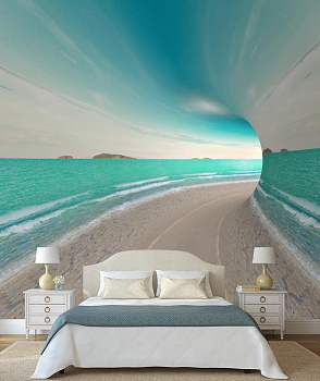 Морской тоннель в интерьере спальни