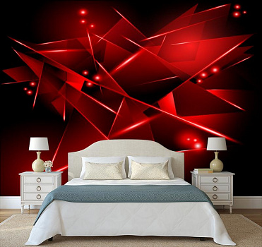 Красная звезда в интерьере спальни