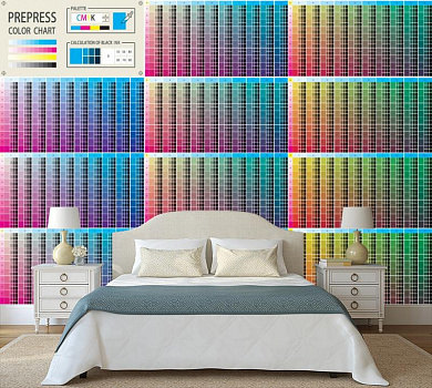 Разноцветная матрица в интерьере спальни