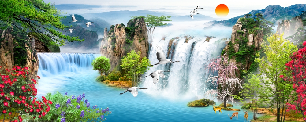 Птицы над водопадами