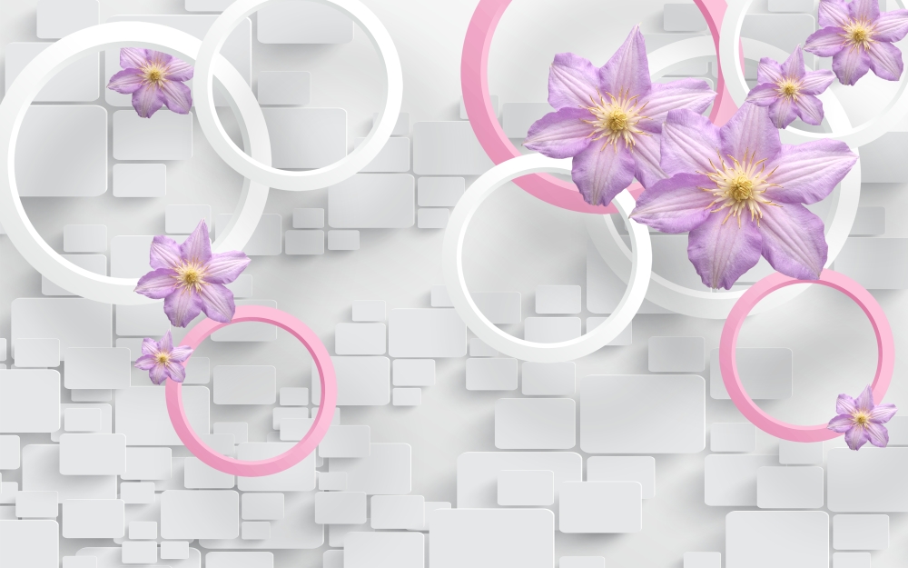 Белые и розовые кольца с цветами