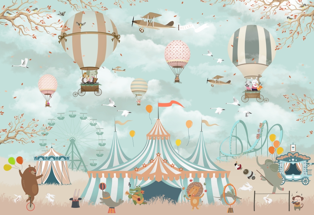 Цирк Шапито с самолетами и воздушными шарами