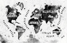 Черно-белая карта мира