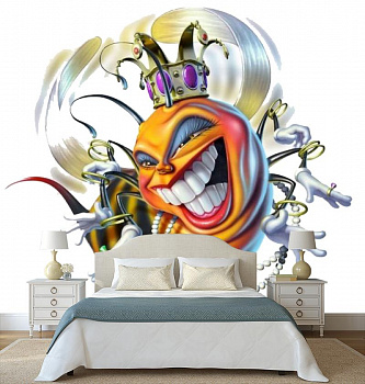 Веселая королева пчел в интерьере спальни