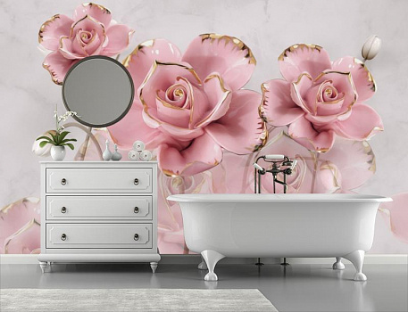 Розовая фантазия в интерьере ванной
