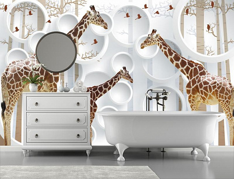 Жирафы в интерьере ванной