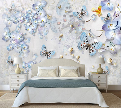 Бабочки в интерьере спальни