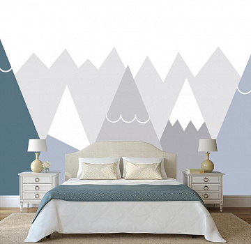 Треугольные горы в интерьере спальни
