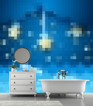 Синяя туманность в интерьере ванной