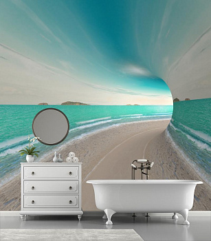 Морской тоннель в интерьере ванной