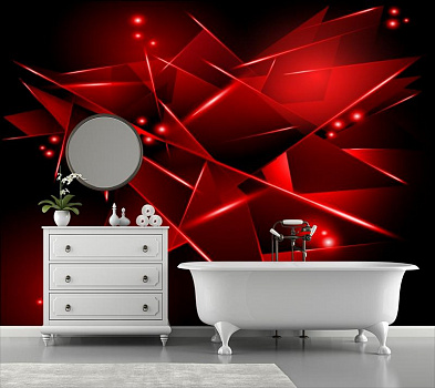 Красная звезда в интерьере ванной