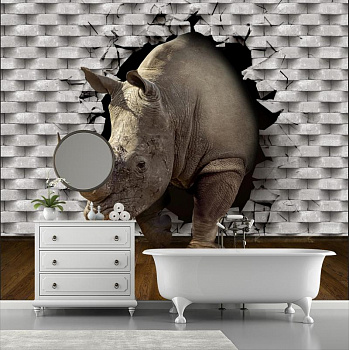 Носорог в интерьере ванной