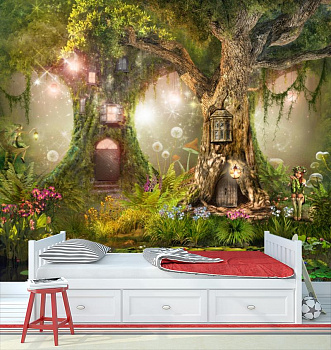 Фея из лесной сказки в интерьере детской комнаты мальчика