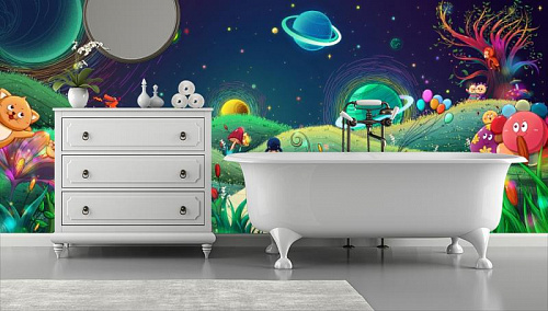 Космический мир в интерьере ванной