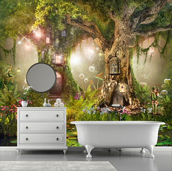 Фея из лесной сказки в интерьере ванной