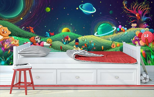 Космический мир в интерьере детской комнаты мальчика