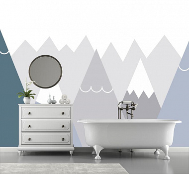 Треугольные горы в интерьере ванной