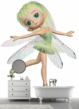 Зеленая фея в интерьере ванной