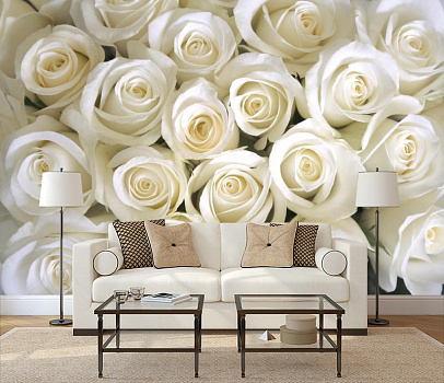 Идеальные розы  в интерьере гостиной с диваном