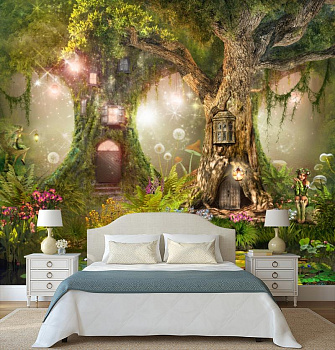 Фея из лесной сказки в интерьере спальни
