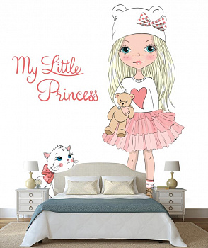 Маленькая принцесса в интерьере спальни