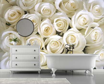 Идеальные розы  в интерьере ванной