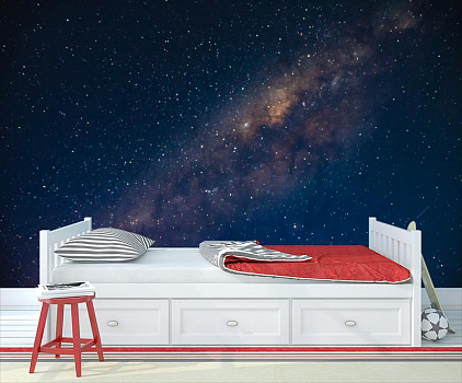 Звездное небо в интерьере детской комнаты мальчика