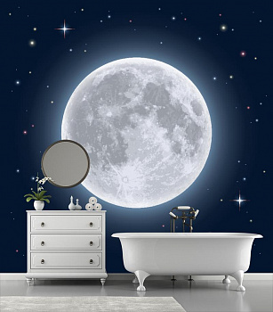 Белая планета в интерьере ванной