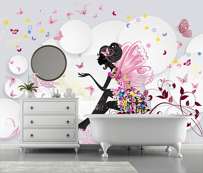 Цветочная фея в интерьере ванной