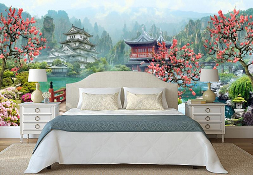 Китайская сказка в интерьере спальни