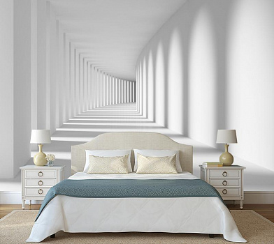 Белоснежный коридор в интерьере спальни
