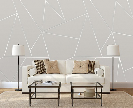 серебро линии в интерьере гостиной с диваном