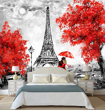 Свидание в Париже в интерьере спальни