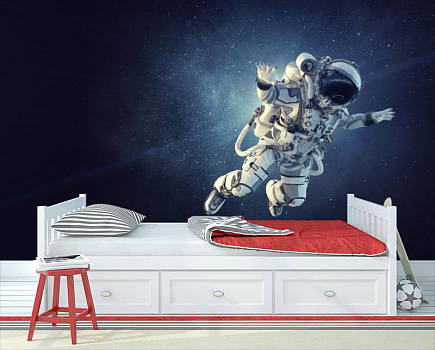 Космонавт  в интерьере детской комнаты мальчика