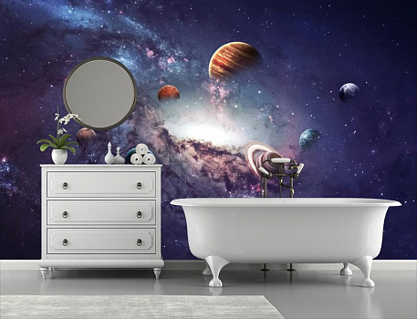 Красота планет в интерьере ванной