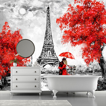 Свидание в Париже в интерьере ванной