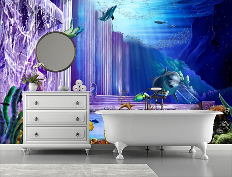 Сказочный подводный мир в интерьере ванной