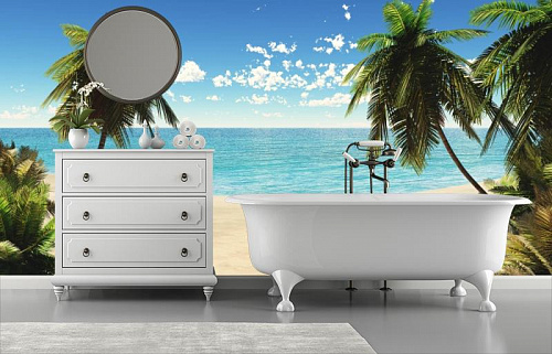 Пальмовый рай в интерьере ванной