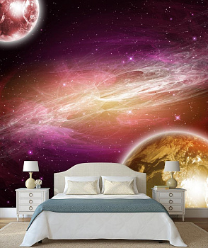Космическая фантазия в интерьере спальни