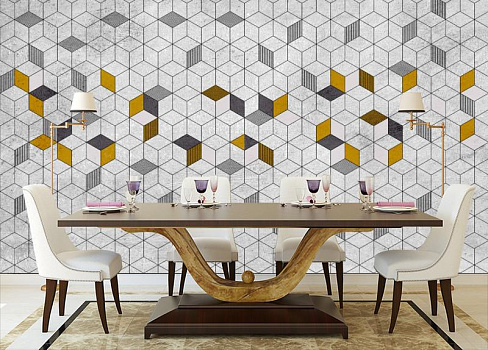 Geo Hexagon в интерьере кухни с большим столом