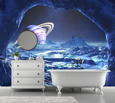 Неизведанная планета в интерьере ванной