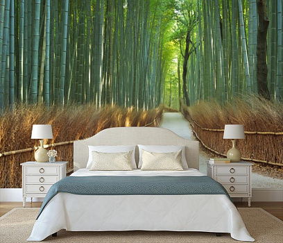 Дорога среди бамбука в интерьере спальни
