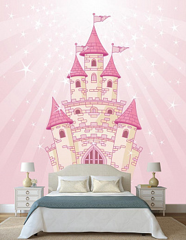 Розовый замок в интерьере спальни