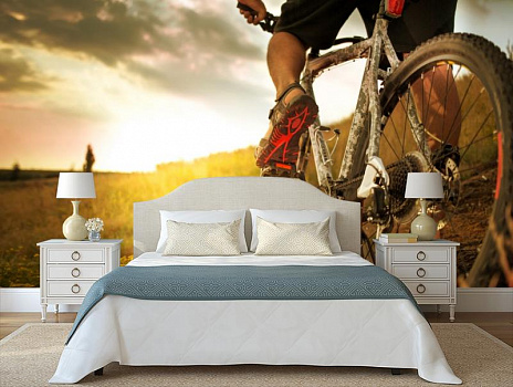 Велосипедная прогулка в интерьере спальни