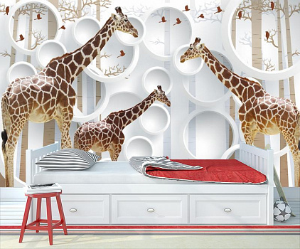 Жирафы в интерьере детской комнаты мальчика